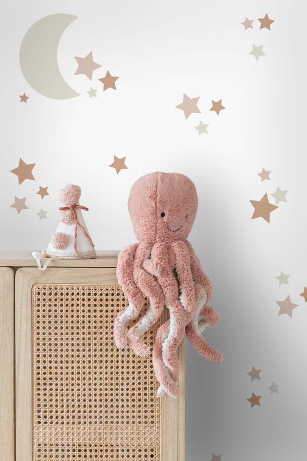 ESTAhome wallsticker stjernehimmel sandfarvet og terracotta rød 47,5 cm x 66 cm