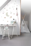 Miniatyrbillede 5 af 8: ESTAhome wallsticker stjernehimmel sandfarvet og terracotta rød 47,5 cm x 66 cm