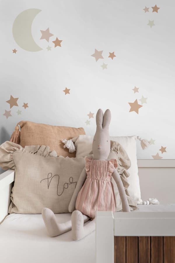 ESTAhome wallsticker stjernehimmel sandfarvet og terracotta rød 47,5 cm x 66 cm