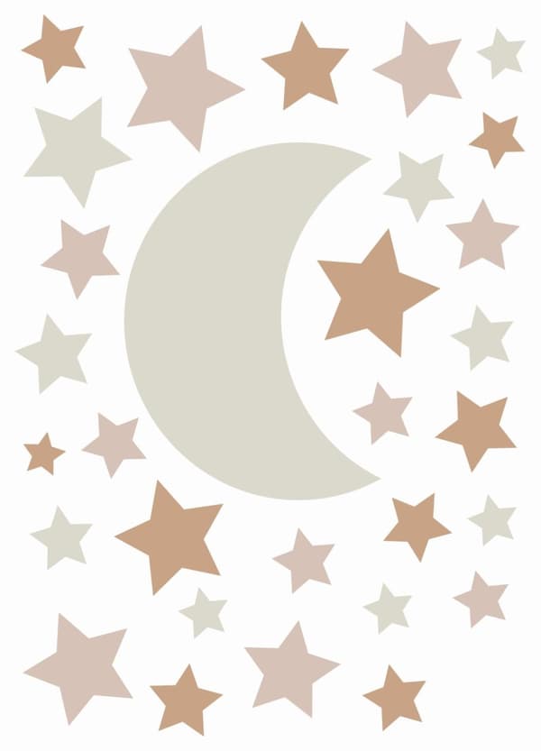 ESTAhome wallsticker stjernehimmel sandfarvet og terracotta rød 47,5 cm x 66 cm