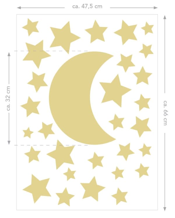 ESTAhome wallsticker stjernehimmel gul 47,5 cm x 66 cm