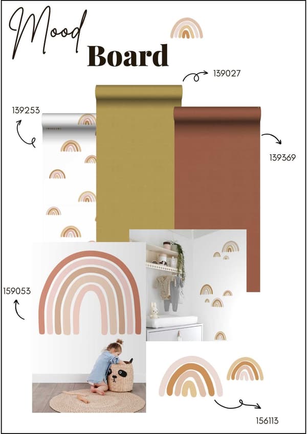 ESTAhome wallsticker regnbuer terracotta pink 47,5 cm x 66 cm