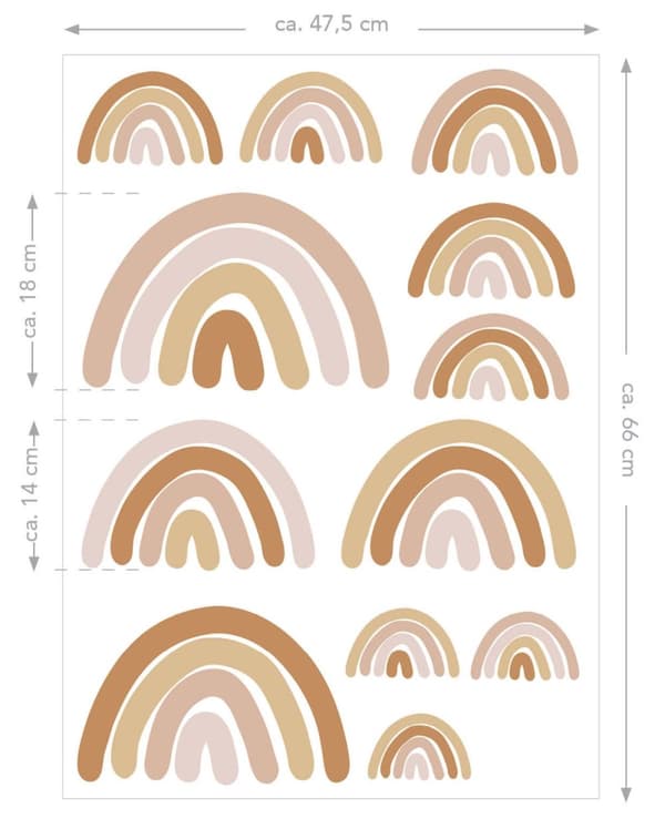 ESTAhome wallsticker regnbuer terracotta pink 47,5 cm x 66 cm