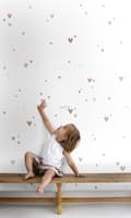 Miniatyrbillede 5 af 7: ESTAhome wallsticker små hjerter terracotta rød, lyserødt og beige 33 cm x 47,5 cm