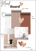 Miniatyrbillede 6 af 7: ESTAhome wallsticker små hjerter terracotta rød, lyserødt og beige 33 cm x 47,5 cm