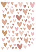 Miniatyrbillede 1 af 7: ESTAhome wallsticker små hjerter terracotta rød, lyserødt og beige 33 cm x 47,5 cm