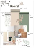 Miniatyrbillede 5 af 6: ESTAhome wallsticker hjorte beige og grønt 33 cm x 47,5 cm