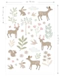 Miniatyrbillede 6 af 6: ESTAhome wallsticker hjorte beige og grønt 33 cm x 47,5 cm