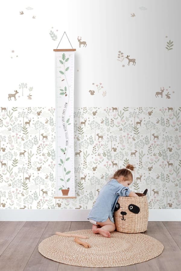 ESTAhome wallsticker hjorte beige og grønt 33 cm x 47,5 cm