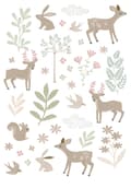 Miniatyrbillede 1 af 6: ESTAhome wallsticker hjorte beige og grønt 33 cm x 47,5 cm