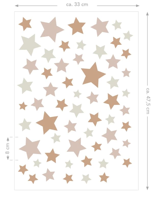 ESTAhome wallsticker stjernehimmel sandfarvet og terracotta rød 33 cm x 47,5 cm