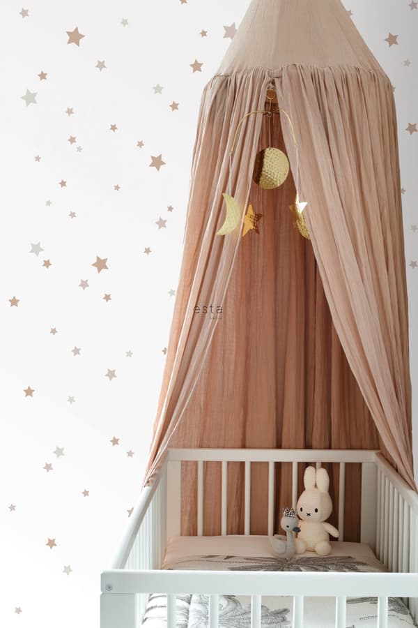 ESTAhome wallsticker stjernehimmel sandfarvet og terracotta rød 33 cm x 47,5 cm