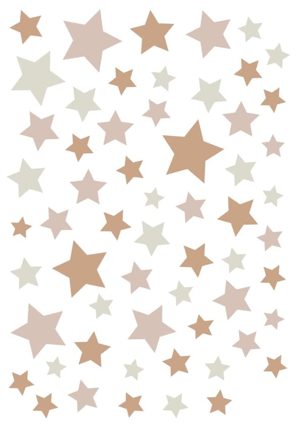 ESTAhome wallsticker stjernehimmel sandfarvet og terracotta rød 33 cm x 47,5 cm