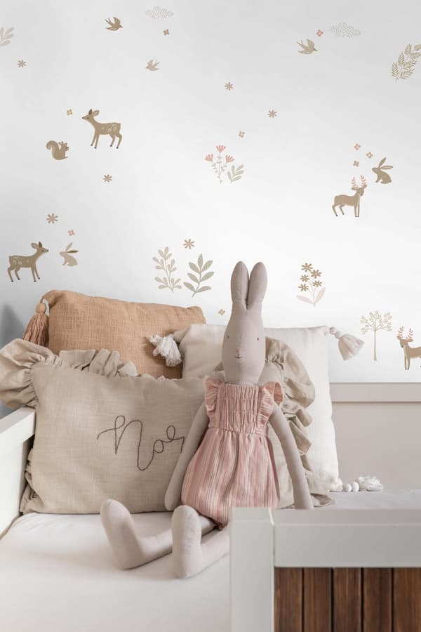 ESTAhome wallsticker rådjur beige och rosa 33 cm x 47,5 cm