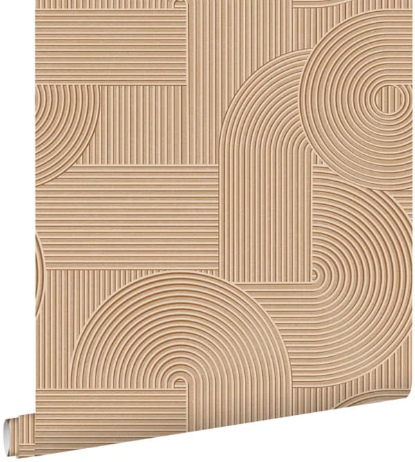 ESTAhome tapet 3D grafik lys terracotta rød 50 x 900 cm