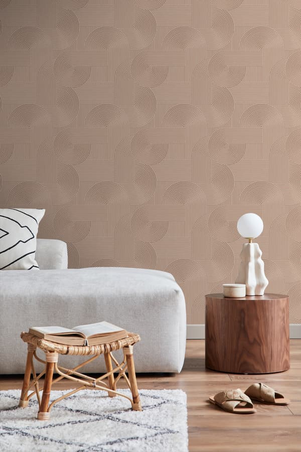 ESTAhome tapet tredimensionell grafik terrakotta rosa 50 x 900 cm