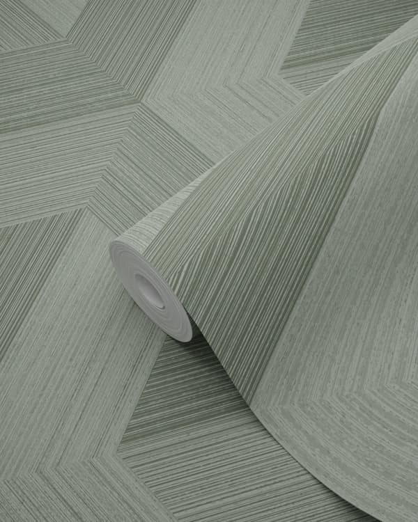 Origin Wallcoverings tapet tredimensionell grafik grågrönt 0.53 x 10.05 m