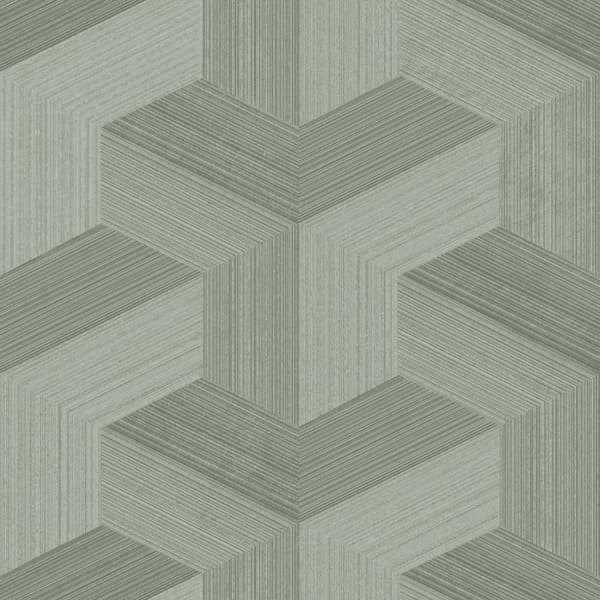 Origin Wallcoverings tapet tredimensionell grafik grågrönt 0.53 x 10.05 m