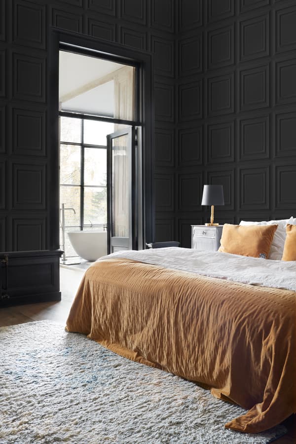 Origin Wallcoverings tapet väggpanel svart 53 cm x 10,05 m