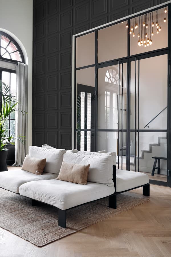 Origin Wallcoverings tapet väggpanel svart 53 cm x 10,05 m