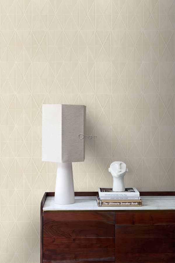 Origin Wallcoverings tapet origamimotiv sandfarvet 0,53 x 10,05 m