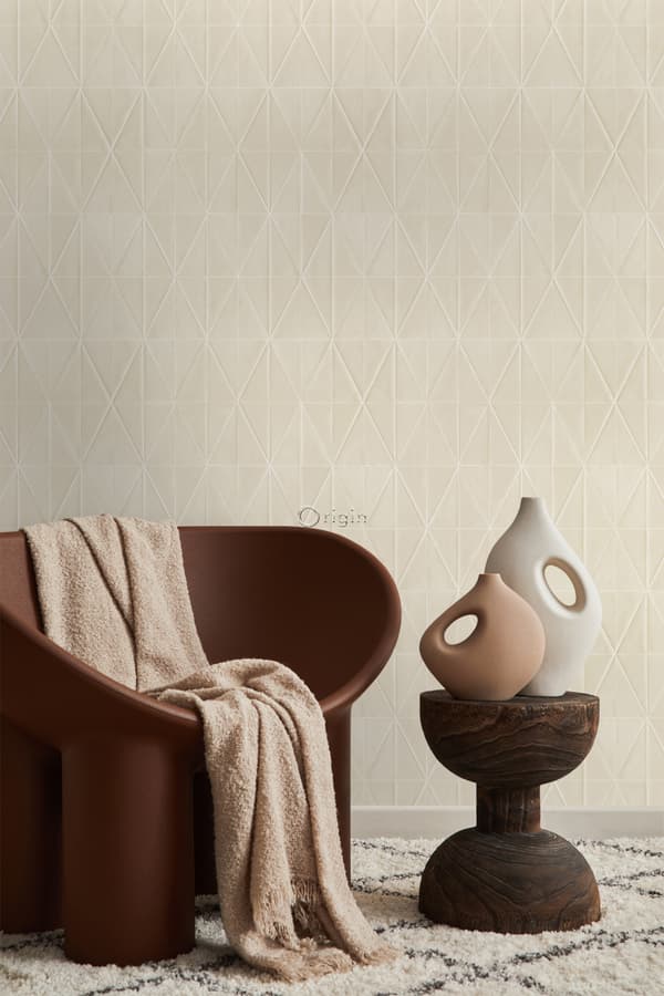 Origin Wallcoverings tapet origamimotiv sandfarvet 0,53 x 10,05 m