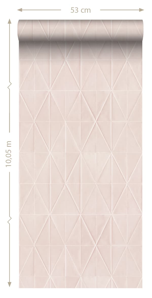 Origin Wallcoverings tapet origamimotiv milt rosa 0,53 x 10,05 m