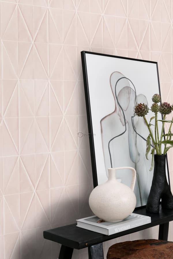 Origin Wallcoverings tapet origamimotiv milt rosa 0,53 x 10,05 m