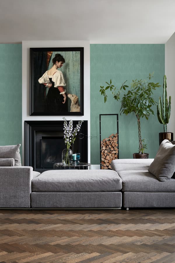 Origin Wallcoverings tapet origamimotiv grågrönt 0,53 x 10,05 m
