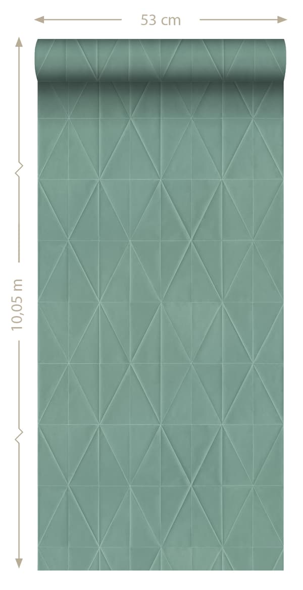 Origin Wallcoverings tapet origamimotiv grågrönt 0,53 x 10,05 m