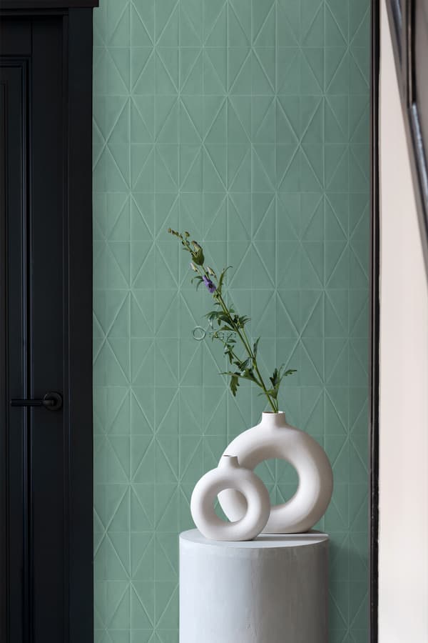 Origin Wallcoverings tapet origamimotiv grågrönt 0,53 x 10,05 m