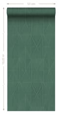 Miniatyrbillede 7 af 7: Origin Wallcoverings tapet origamimotiv mørkegrønt 0,53 x 10,05 m