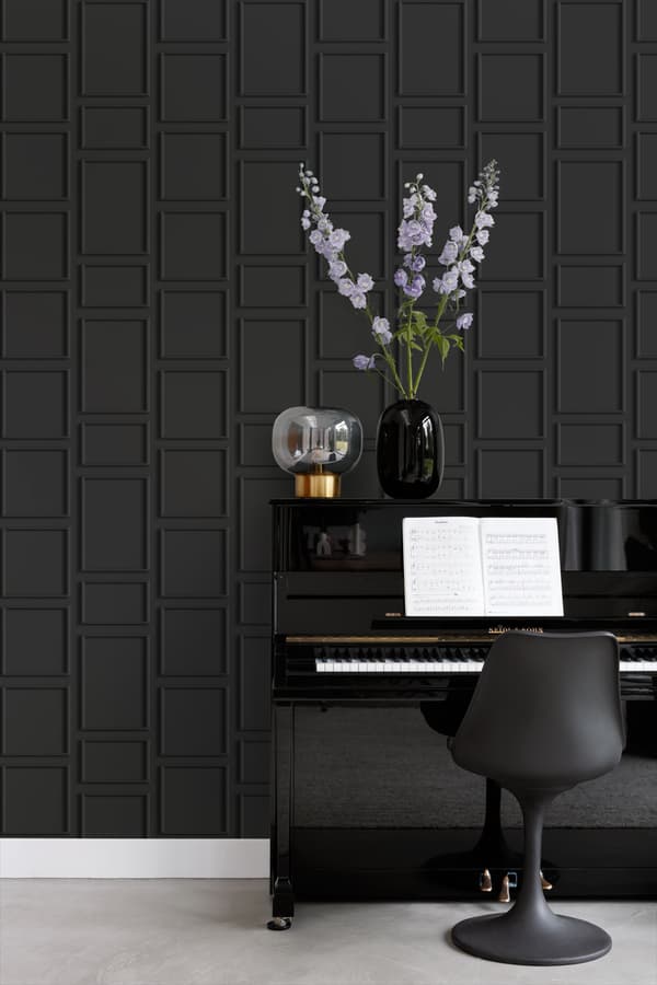 Origin Wallcoverings tapet vægpaneler sort 0,53 x 10,05 m
