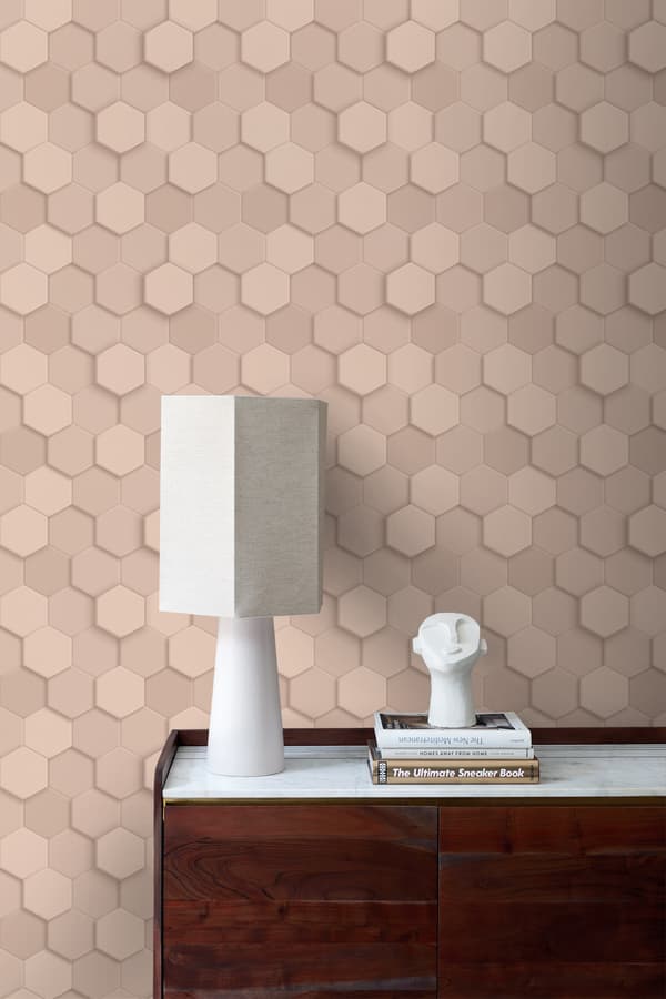 Origin Wallcoverings tapet 3d vaxkakemotiv ljusrosa 0,53 x 10,05 m
