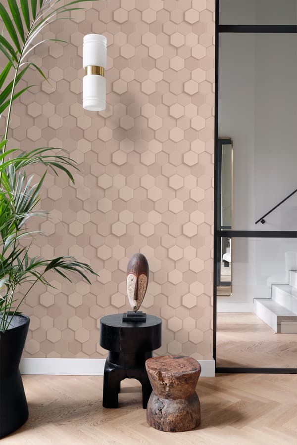 Origin Wallcoverings tapet 3d vaxkakemotiv ljusrosa 0,53 x 10,05 m