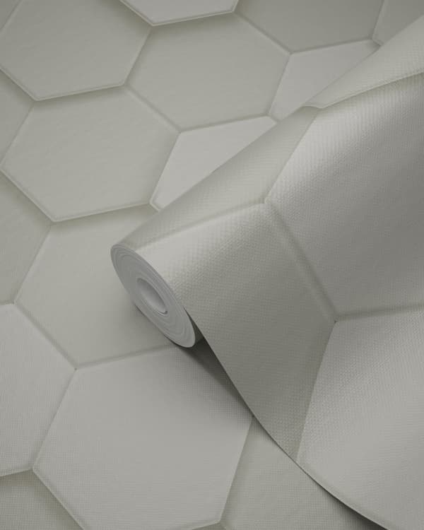 Origin Wallcoverings tapet 3d vaxkakemotiv ljusgrått 0,53 x 10,05 m