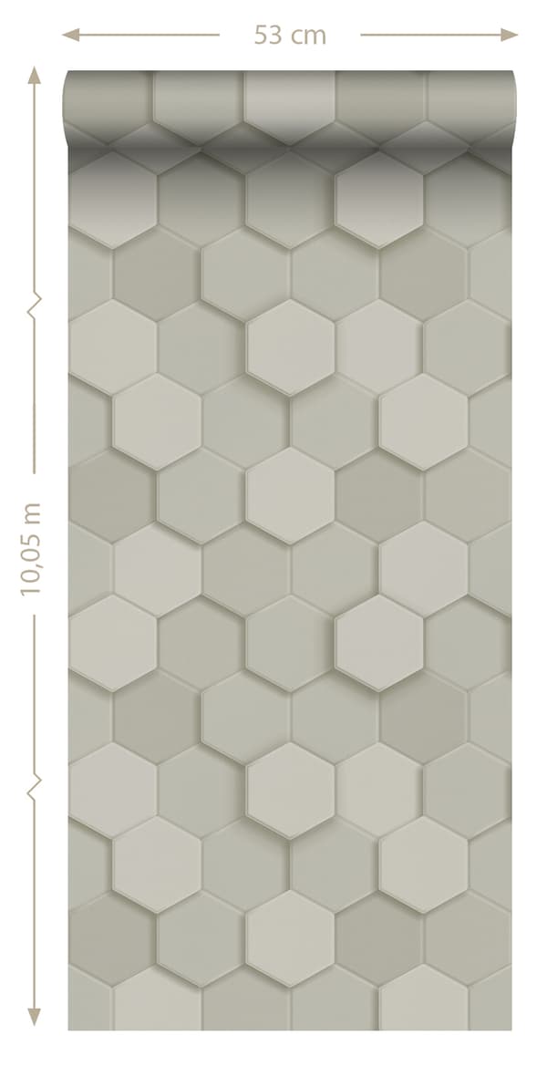 Origin Wallcoverings tapet 3d vaxkakemotiv ljusgrått 0,53 x 10,05 m