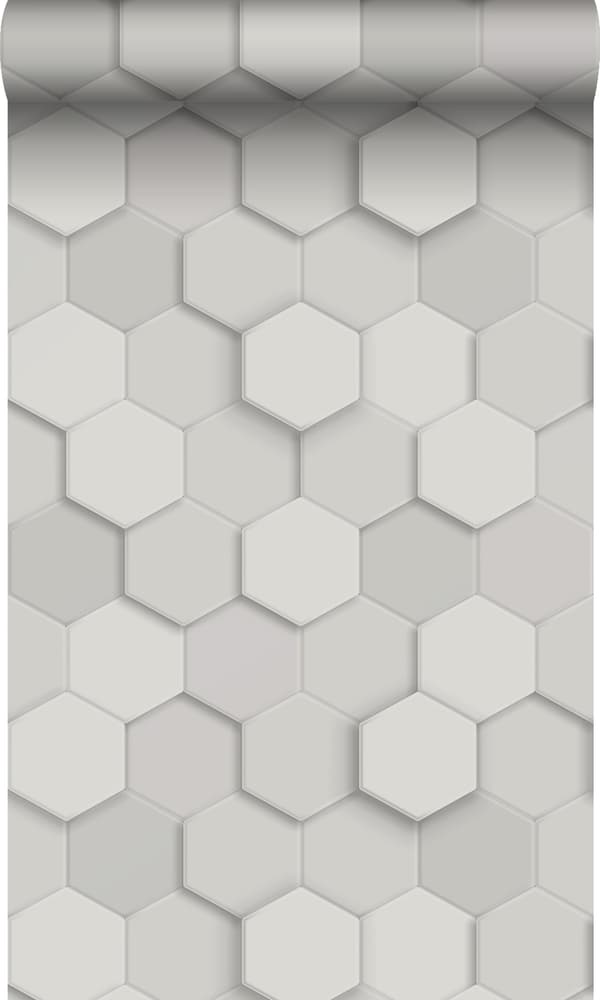 Origin Wallcoverings tapet 3d vaxkakemotiv ljusgrått 0,53 x 10,05 m
