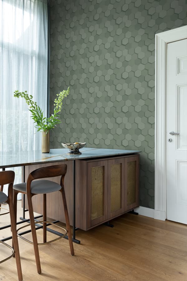Origin Wallcoverings tapet 3d vaxkakemotiv grågrönt 0,53 x 10,05 m