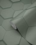 Miniatyrbild 6 av 8: Origin Wallcoverings tapet 3d vaxkakemotiv grågrönt 0,53 x 10,05 m