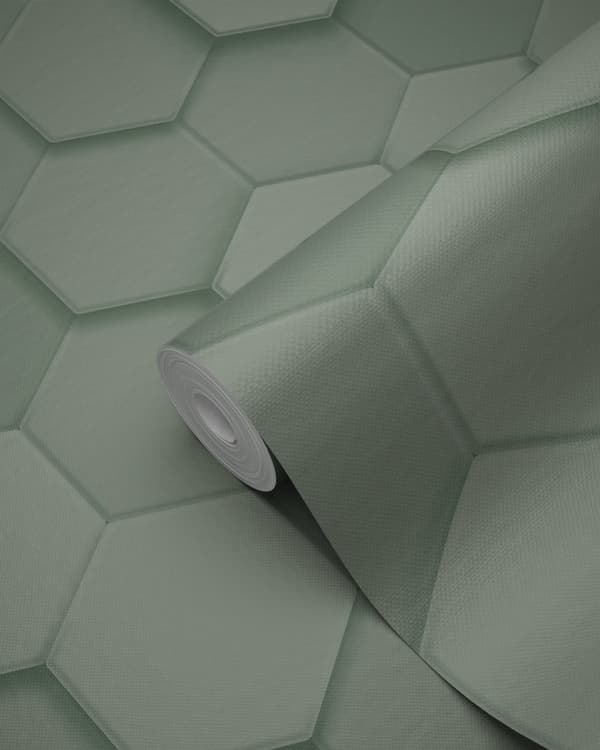 Origin Wallcoverings tapet 3d vaxkakemotiv grågrönt 0,53 x 10,05 m