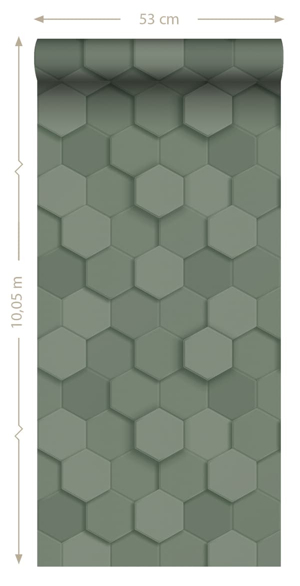 Origin Wallcoverings tapet 3d vaxkakemotiv grågrönt 0,53 x 10,05 m