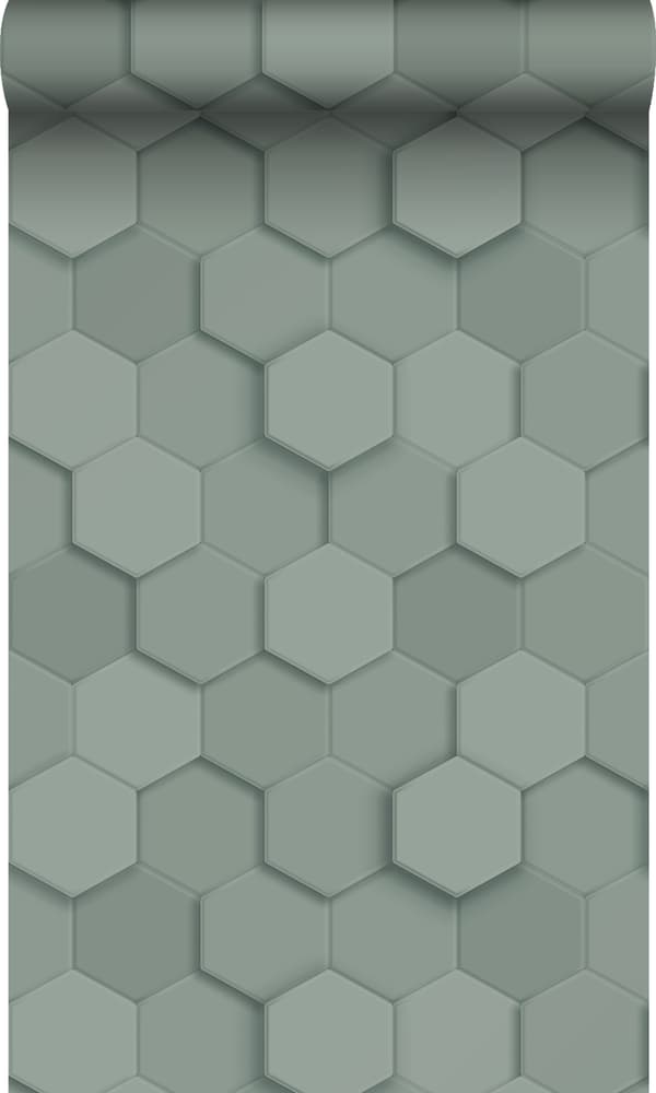 Origin Wallcoverings tapet 3d vaxkakemotiv grågrönt 0,53 x 10,05 m