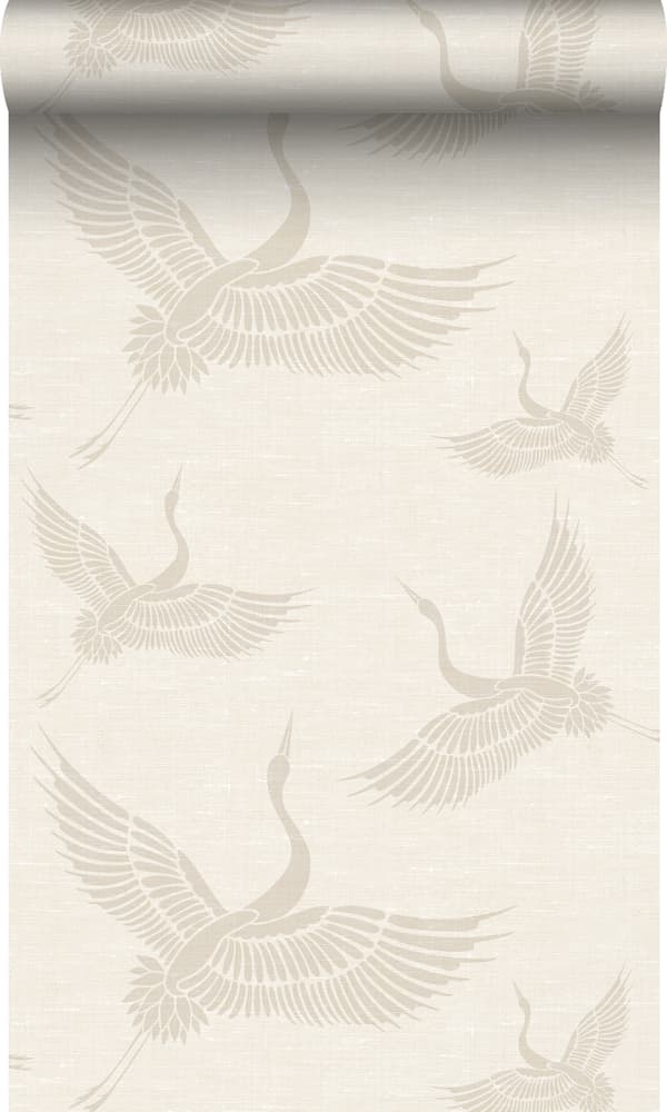 Origin Wallcoverings tapet kranfåglar sandfärgad 0,53 x 10,05 m