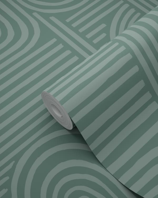 Origin Wallcoverings tapet tredimensionell grafik bensingrönt 50 x 900 cm
