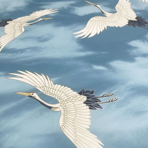 Catherine Lansfield Flying Cranes Wallpaper