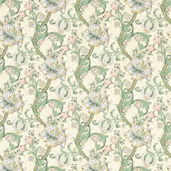 Clarke & Clarke William Morris Collection Lily Wallpaper Slate/Blue Dove 10m x 52cm