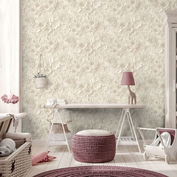 Muriva My Kingdom Flowers Textured Wallpaper