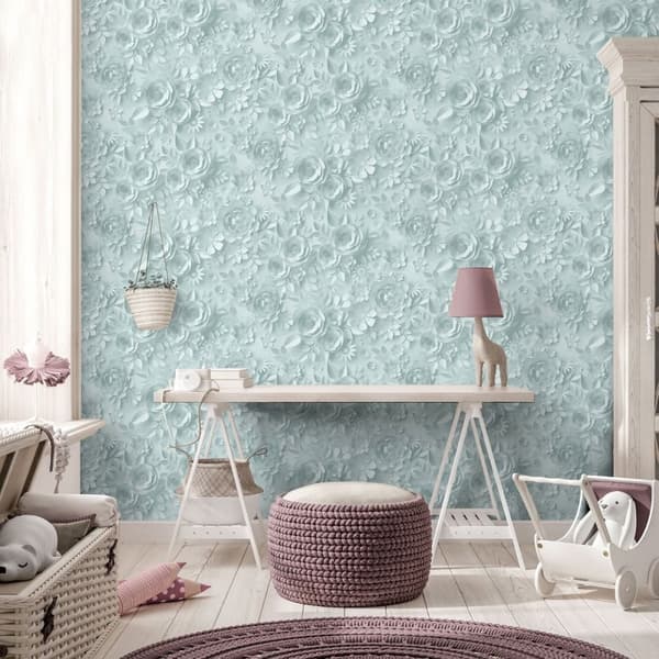 Muriva My Kingdom Flowers Textured Wallpaper