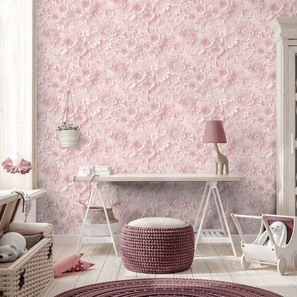 Muriva My Kingdom Flowers Textured Wallpaper